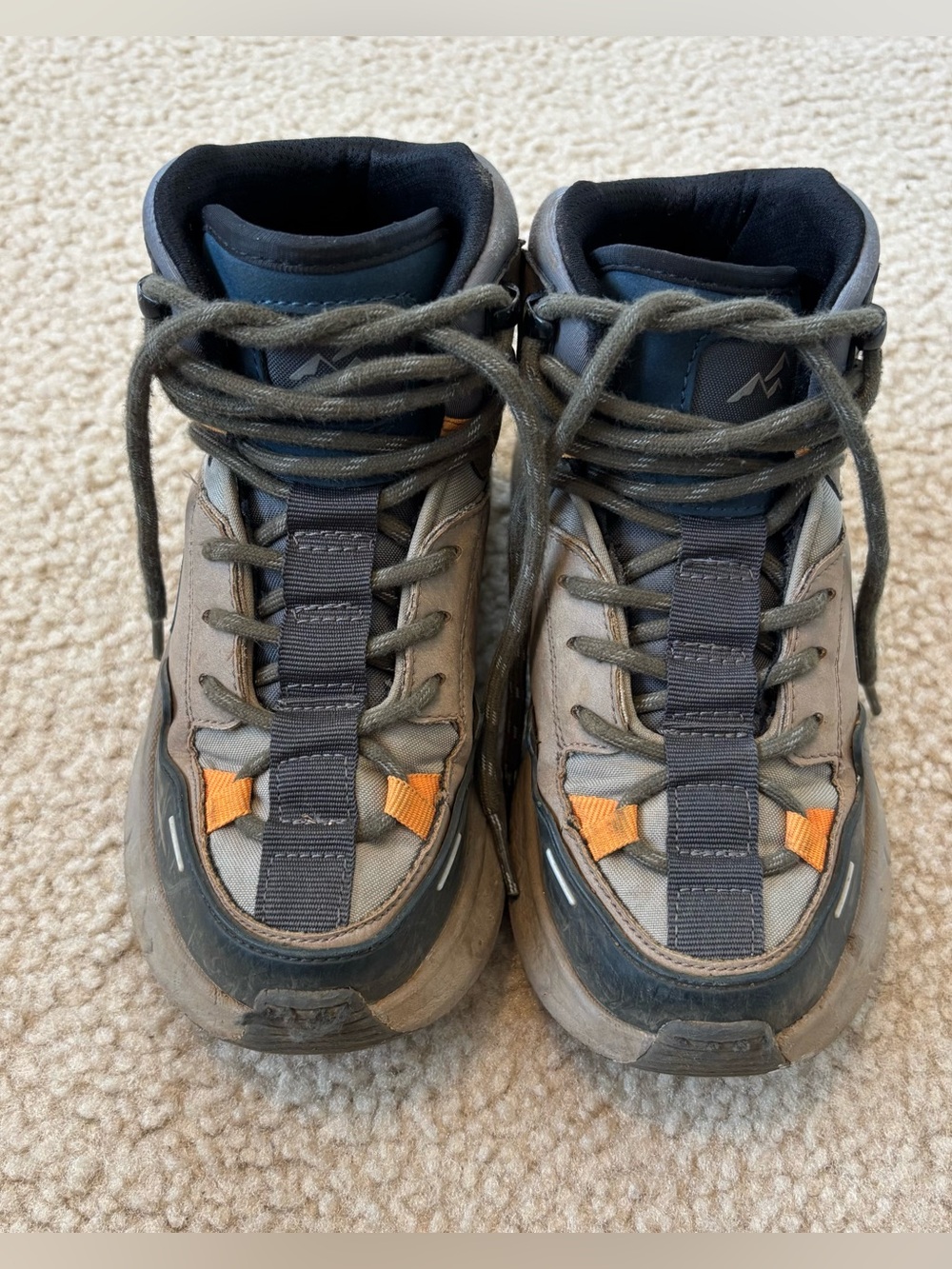 Zara Kids Outdoor Hiking Boots - Gray with Orange Accents Size 1